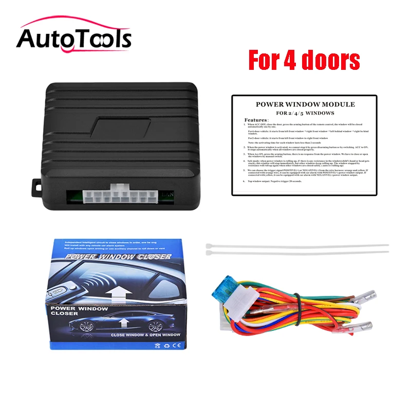 

Auto Car Window closer Roll up for 4 Doors Car Alarm System Car Protector kit car window closer accessories