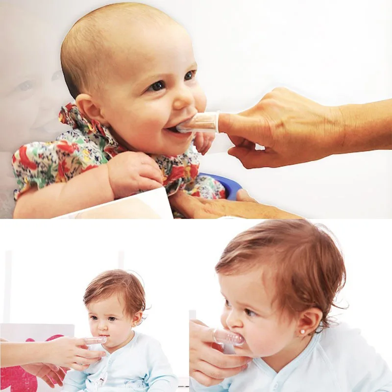 

Baby Finger Toothbrush Silicon Toothbrush+Box Children Teeth Clear Soft Silicone Infant Tooth Brush Rubber Cleaning Baby Brush