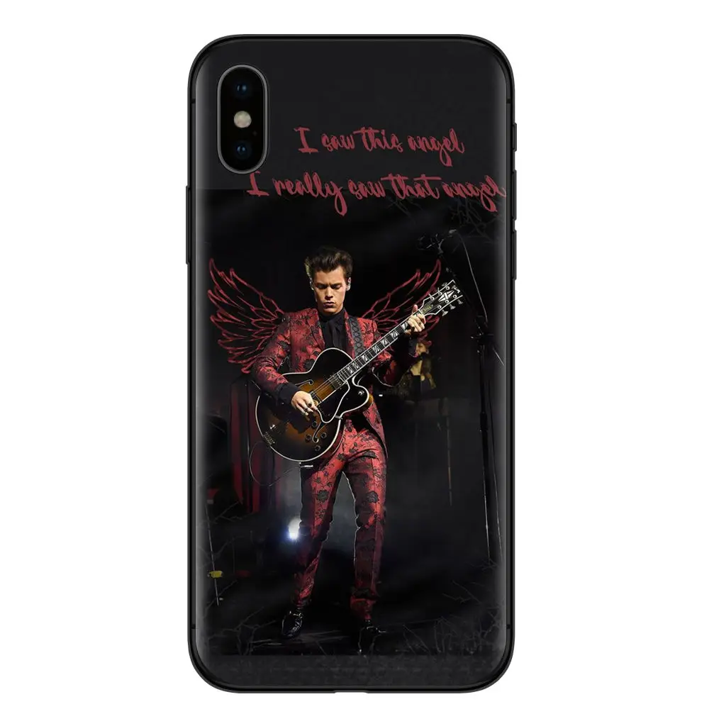 RUIXKJ One Direction Tattoos Harry Styles чехлы для телефонов для iphone 5S SE 6 6S 7 7Plus 8 8 Plus X мягкий черный силиконовый чехол