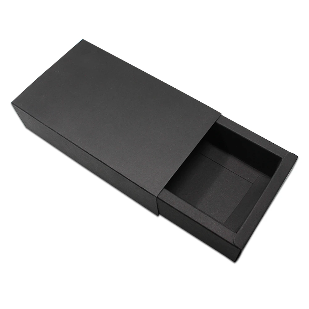 

20Pcs/ Lot Black Kraft Paper CardBoard Package Drawer Boxes For Jewelry Handmade Small Gifts Pack Party DIY Craft Packaging Box