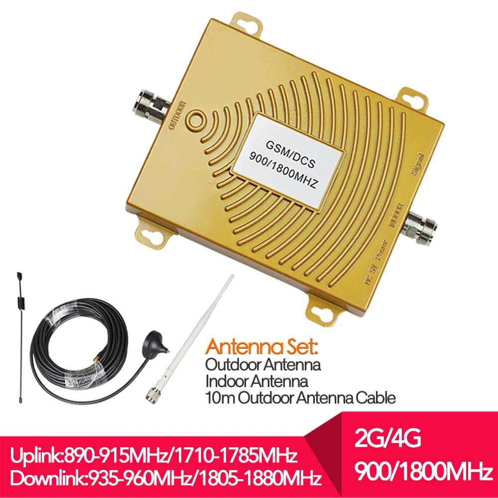 

2G 4G GSM 900 LTE 1800 Dual Band Mobile Phone Signal Repeater dcs 4G LTE Cellular Booster Amplifier Antenna Set for mobile phone