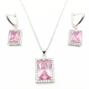 

Women Zircon Silver 925 Jewelry Sets Bracelets Pendant Necklace Earrings With Stones Set Jewelery Free shipping