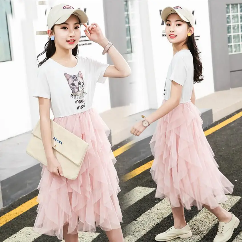 

girls summer dress 2019 new princess dress fashion sweet kids party dresses sweet children dresses Children clothes