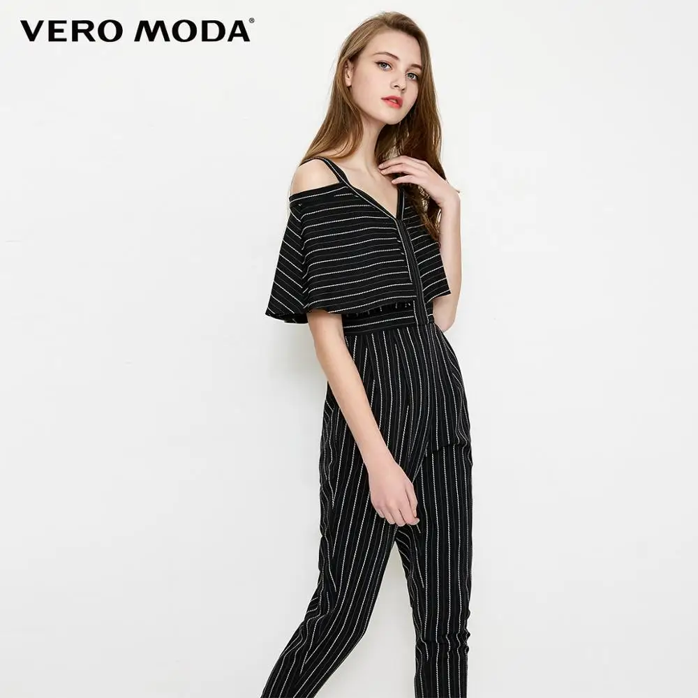 Комбинезон капри в полоску с открытыми плечами Vero Moda | 31839X505 - Цвет: Black