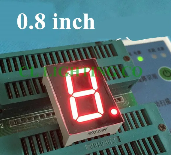 

0.8"in 0.8inch RED 7 Segment LED Display 27.7*20*10MM digital display 0.8 inches 1 Bit Digital Tube Plastic Metal cathode/anode
