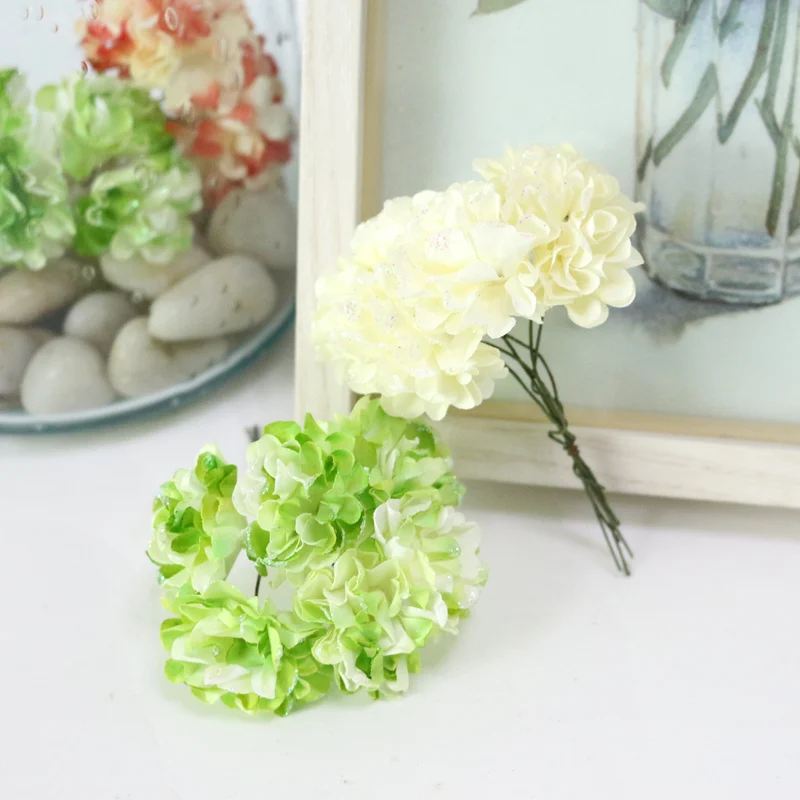 JAROWN Simulation Mini Carnation Paper Flower DIY Wedding Wreath Accessories Material Wedding Candy Box Decoration Fake Flowers (8)