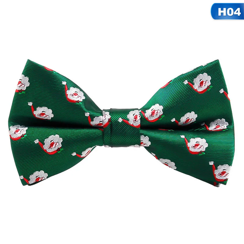 Рождественский галстук-бабочка Мужская мода черный галстук-бабочка красный для фестиваля Зеленое Дерево Санта Клаус Снежинка галстук-бабочка для аксессуаров - Цвет: H04