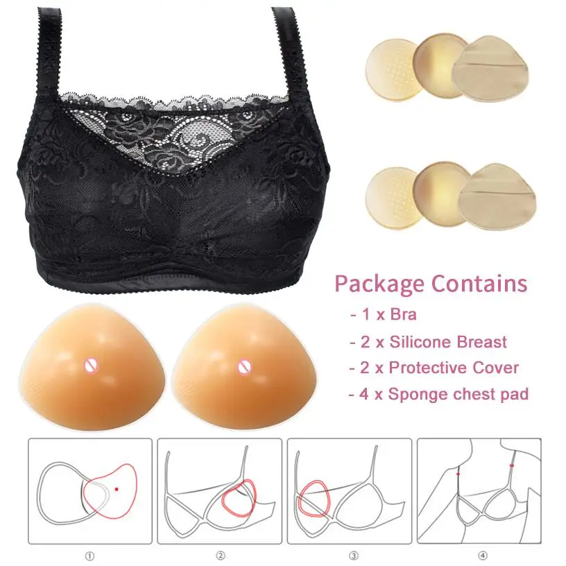 2xEnhancer Fake Breast Forms Silicone Boobs Pad For Mastectomy Prosthesis Cancer
