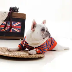 Толстовка весна полосатый щенок собака Классическая красные полосы костюм с капюшоном Удобная верхняя одежда для домашних животных