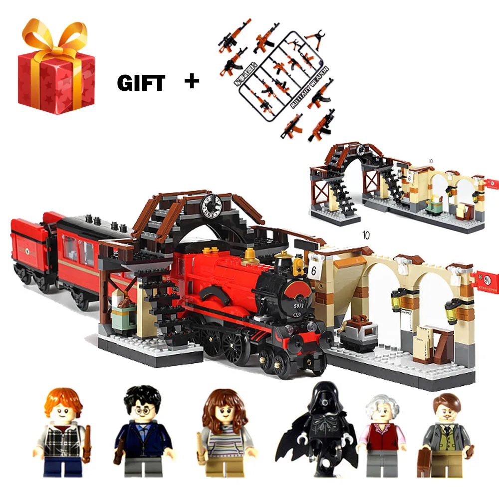 

New Harry Potter Hogwarts Express Train Compatible with LegoING Harry Potter 75955 Building Blocks Bricks Toys for Children