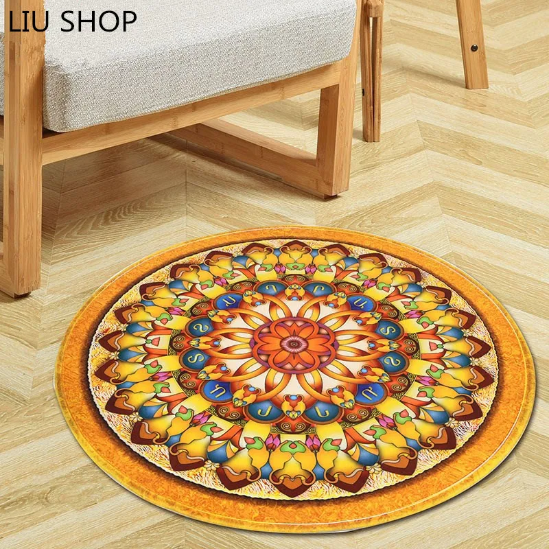 flower Round Carpet Diameter 60/80/100/120/150CM Super Soft Coral Fleece Living Room Carpet
