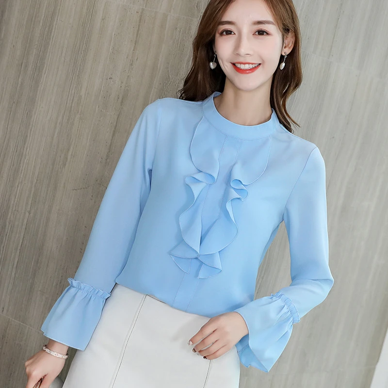 womens white shirt with ruffles