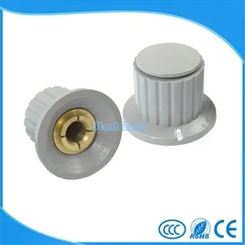 10PCS 6mm Shaft Hole Dia Plastic Threaded  Knurled Shaft  Potentiometer Knob Cap