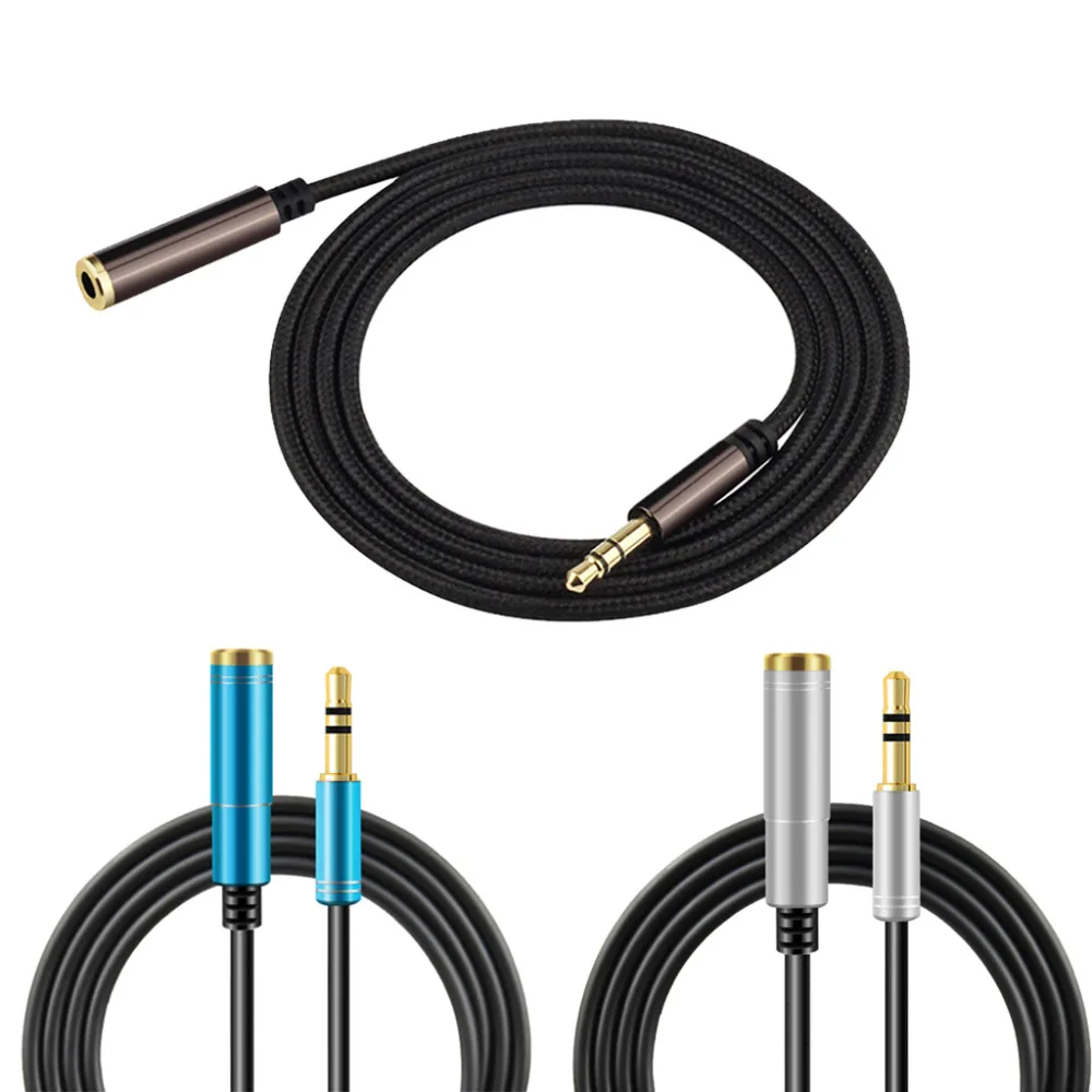 

3.5MM Jack M3 Male to Female Audio Extension Cable Headphone Earphone Extended Cord Lengthen Line for Speaker Computer Player