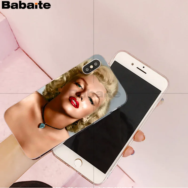Babaite Мэрилин Монро Мягкий ТПУ чехол для телефона iPhone X XS MAX 6 6s 7 7plus 8 8Plus 5 5S SE XR
