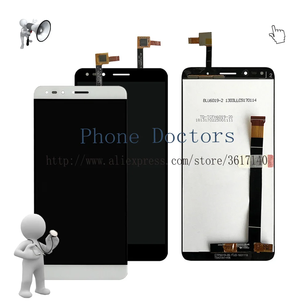 

6.0" Full LCD display + Touch screen digitizer assembly For Alcatel Pop 4 OT-7070 OT7070 7070 7070X 7070Q 7070A 7070I ; New