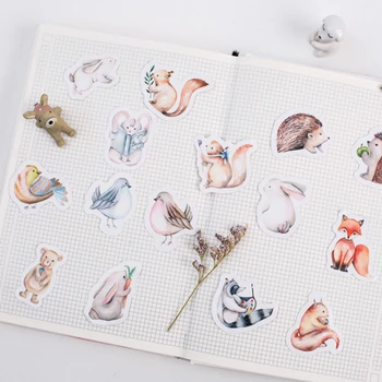 

45Pcs/pack Kawaii Friendly Forest Animals Stickers Adhesive Stickers DIY Decoration Stickers Stationery
