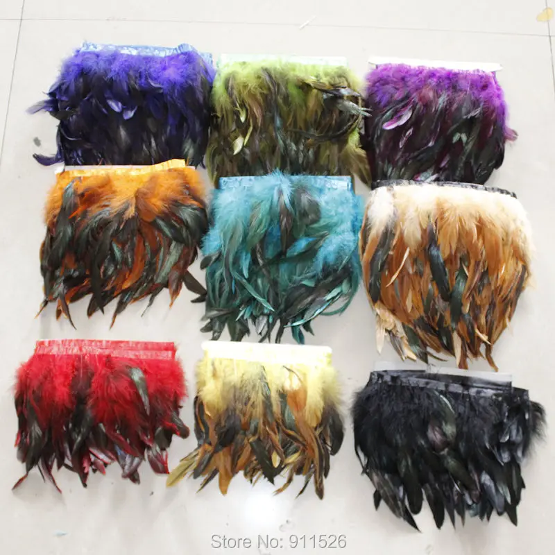 

New Arrival! 2Yards/Lot Height 13-18cm HALF BRONZE COQUE ROOSTER TAIL FEATHERS Fringe Trimming 5Colours Available