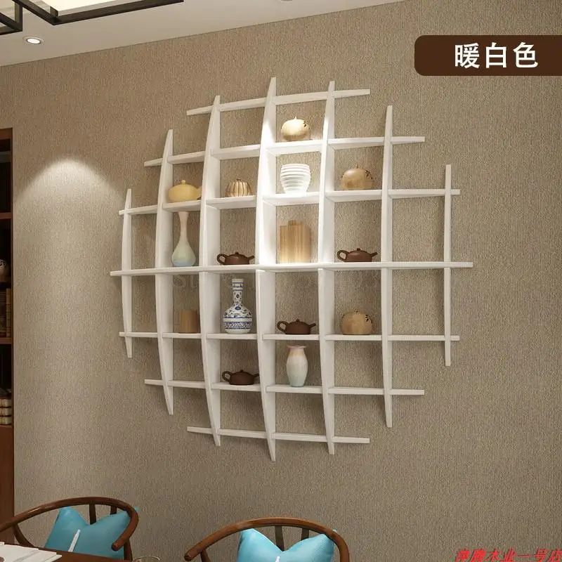 Настенный павильон Duobao старинный деревянный китайский чайник полка для гостиной