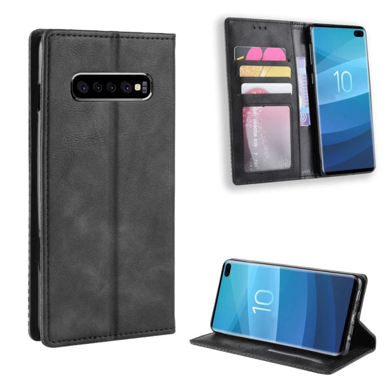 For Samsung Galaxy S10 Plus case with magnet leather flip stand phone for Lite cover Bag | Мобильные телефоны и