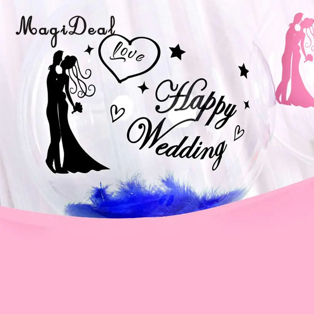 Romantic Happy Wedding Stickers Decal Jumbo Clear Bobo Balloons DIY Decorations