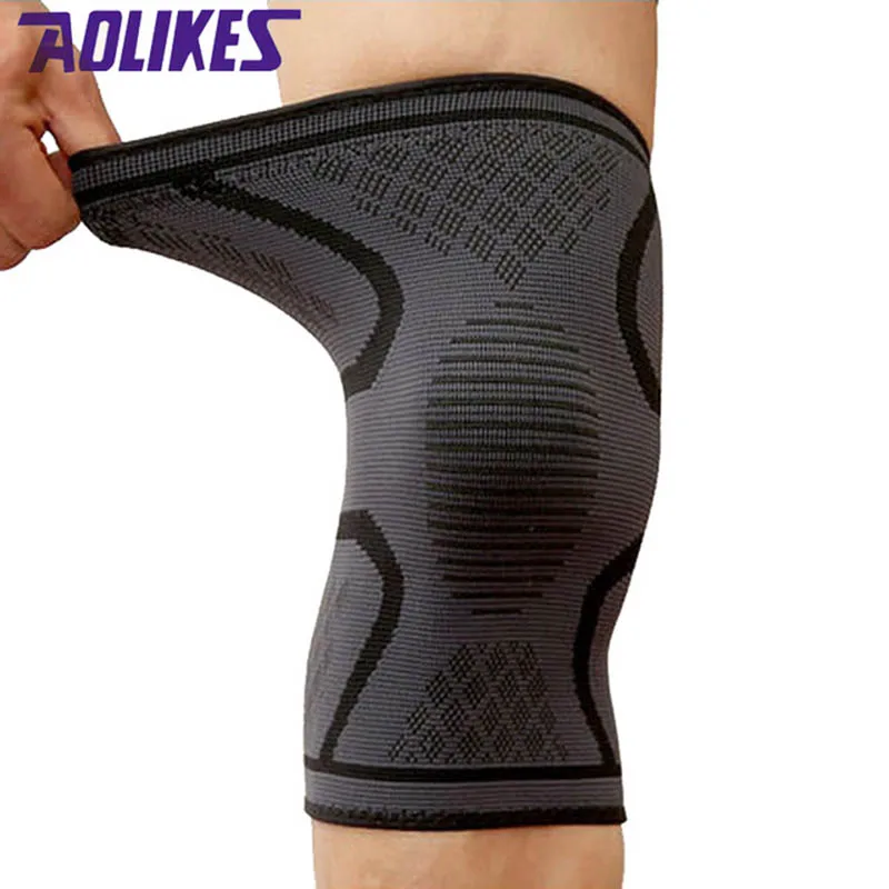 AOLIKES 1 PCS تنفس كرة السلة كرة القدم الرياضة السلامة نيباد الكرة الطائرة الركبة منصات التدريب مرونة الركبة دعم الركبة حماية