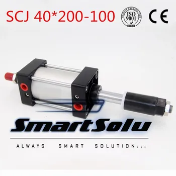 

Free Shipping Airtac type Standard air cylinder single rod 40mm bore 200mm stroke SCJ40x200-100 100mm adjustable stroke cylinder