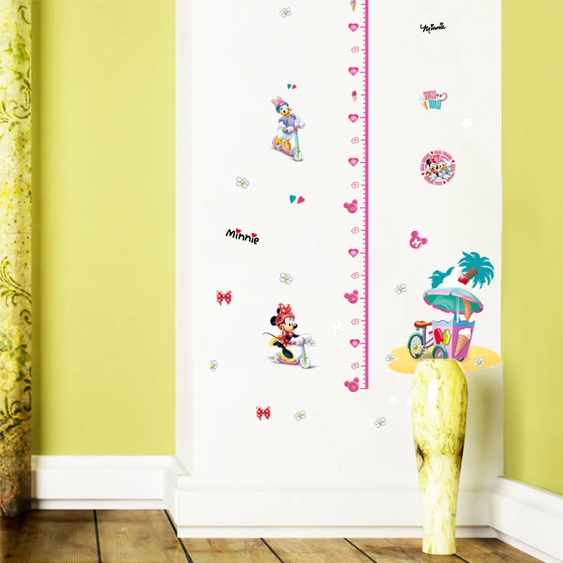 Cartoon Disney Mickey Minnie Height Measure Wall Stickers For Home Decor Kids Room PVC Growth Chart Mural Wall Art Decoration Cartoon Disney Mickey Minnie Height Measure Wall Stickers For Home Decor Kids Room PVC Growth Chart Mural Wall Art Decoration