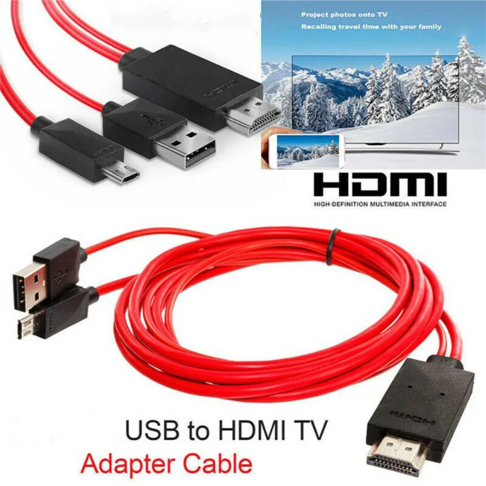  Nuovo TV stick 1.8m Micro USB Mobile High-Definition Link a HDMI Audio Video AV Cavo Adattatore 108