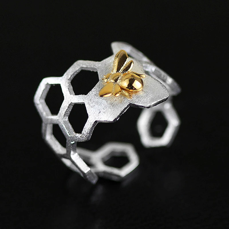 LARGERLOF ANILLO DE PLATA 925 mujeres ajustable cerveza anillo hecho a mano 925 anillos de joyería de plata para las mujeres JZ70107 - 4