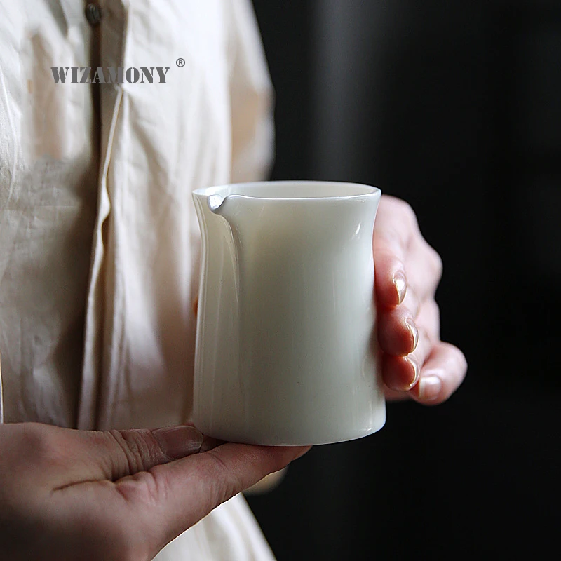 

1pcs Chinese Jingdezhen White Ceramic Jade Fair Mug 160ml Cha Hai Teapot Tea ware Kung Fu Tea Set Ceramic for puer Oolong
