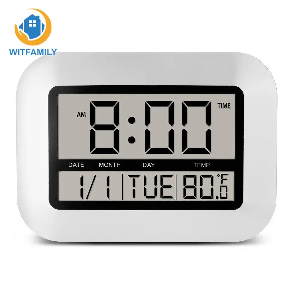 Electronic Desk Bedside Alarm Clock With Temperature Snooze