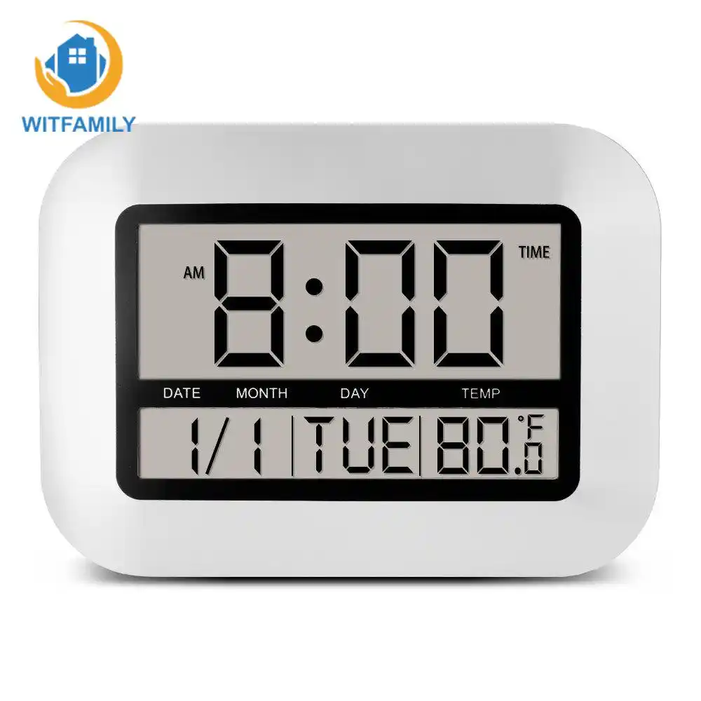 Electronic Desk Bedside Alarm Clock With Temperature Snooze