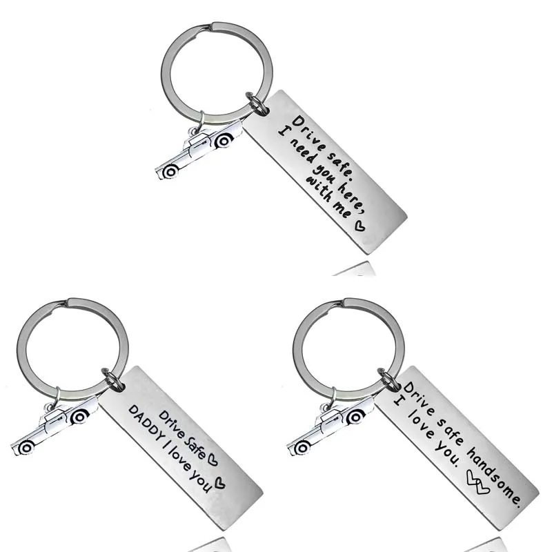 

Care Message Gift Drive Safe I Need You Here Series Charm Keychain Key Ring Chain Daddy Boyfriend Lovers Friend Car Key Holder