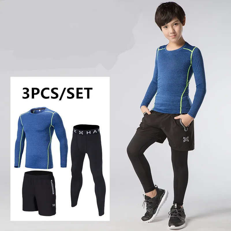 2017 new kids compression running sets quick dry