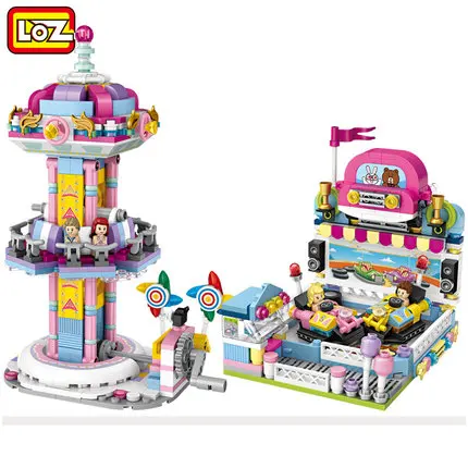 

LOZ Mini Blocks ferris wheel Toys A carousel Plastic Assembly Blocks Children Toy Educational DIY Architecture Model 1717-1721