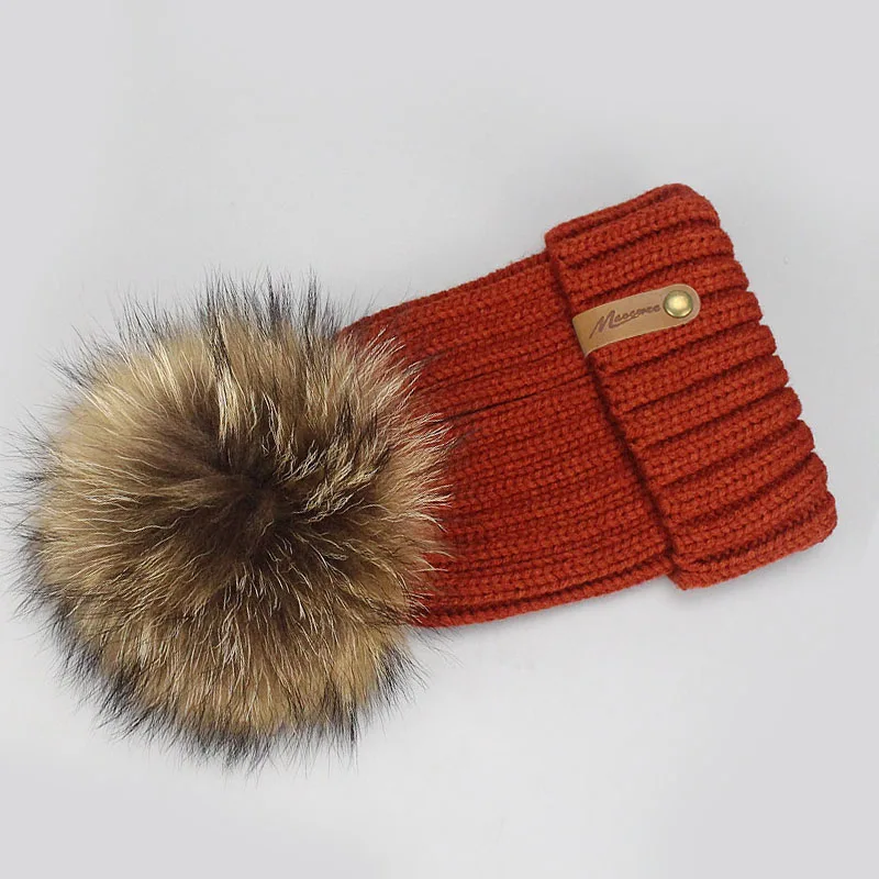 Wholesale Mink And Fox Fur Ball Cap Pom Poms Winter Hat For Women Girl 'S Hat Knitted Beanies Cap New Thick Female Skullies - Цвет: I