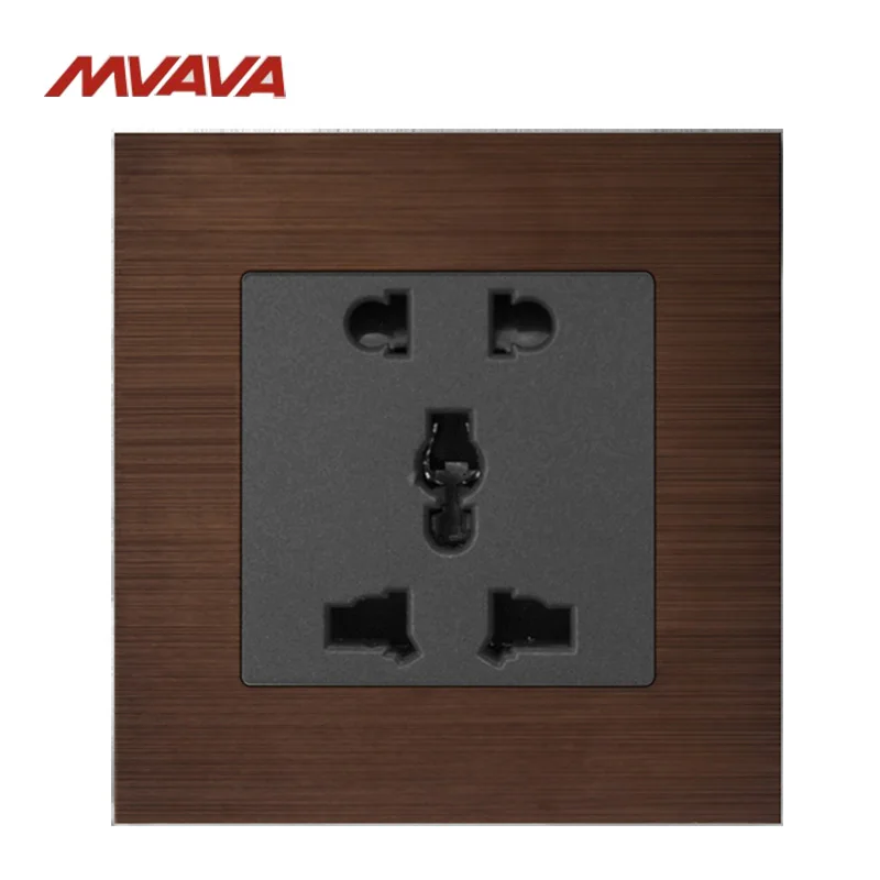 

MVAVA 5 Pin Universal Outlet Wall Decorative Multifunction Receptacle 10A 110-250V 2 Pin 3 Pin Plug EU/UK Socket Free Shipping