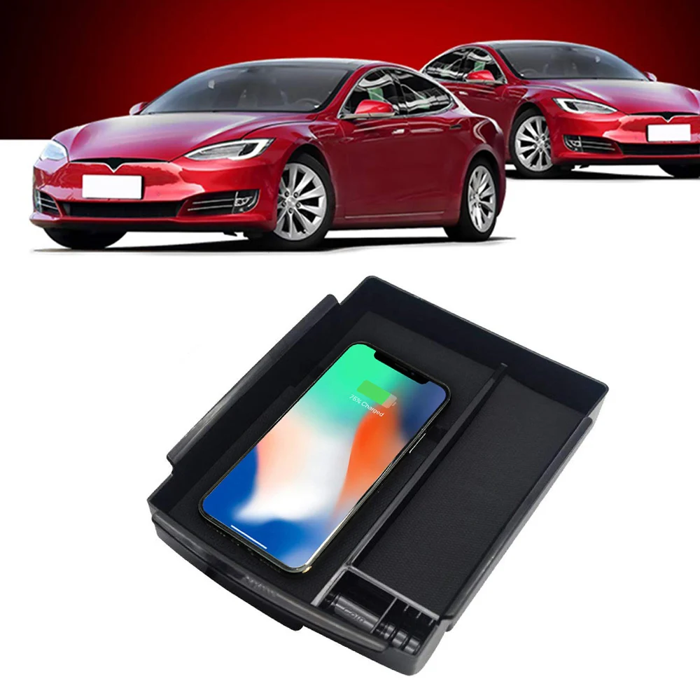 QI Беспроводное зарядное устройство Автомобильное устройство для быстрой зарядки для Tesla модель X S для IPhone Xs Max Xs XR X 8 8 Plus samsung S9 S8 S7 зарядная станция