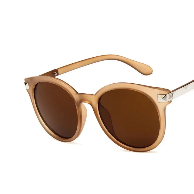 COOLSIR Gafas De Sol Mujer новые корейские модные ретро солнцезащитные очки, хипстерские блоггеры, цветные светоотражающие солнцезащитные очки - Цвет линз: tea