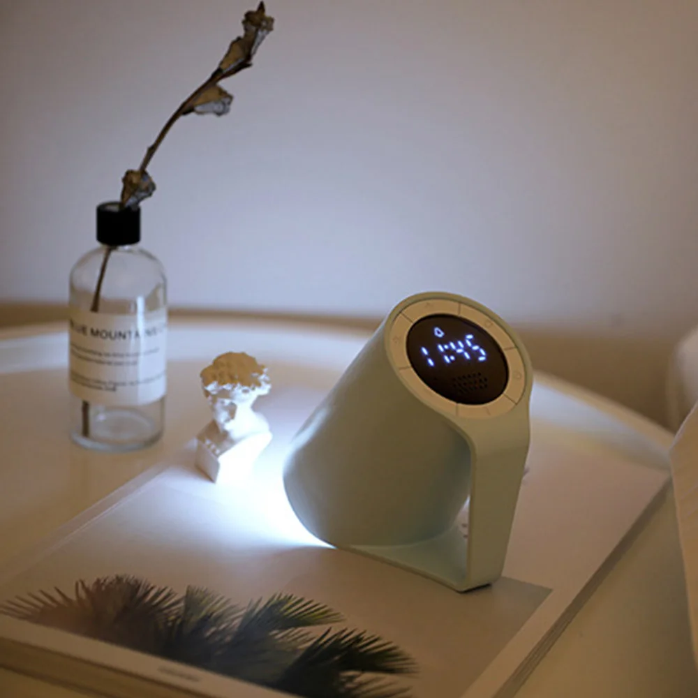

Electronic Mini LED USB Charging Alarm Clock Creative Cup Shape Digital Overturn Night Light for Office Home Bedroom Dormitory