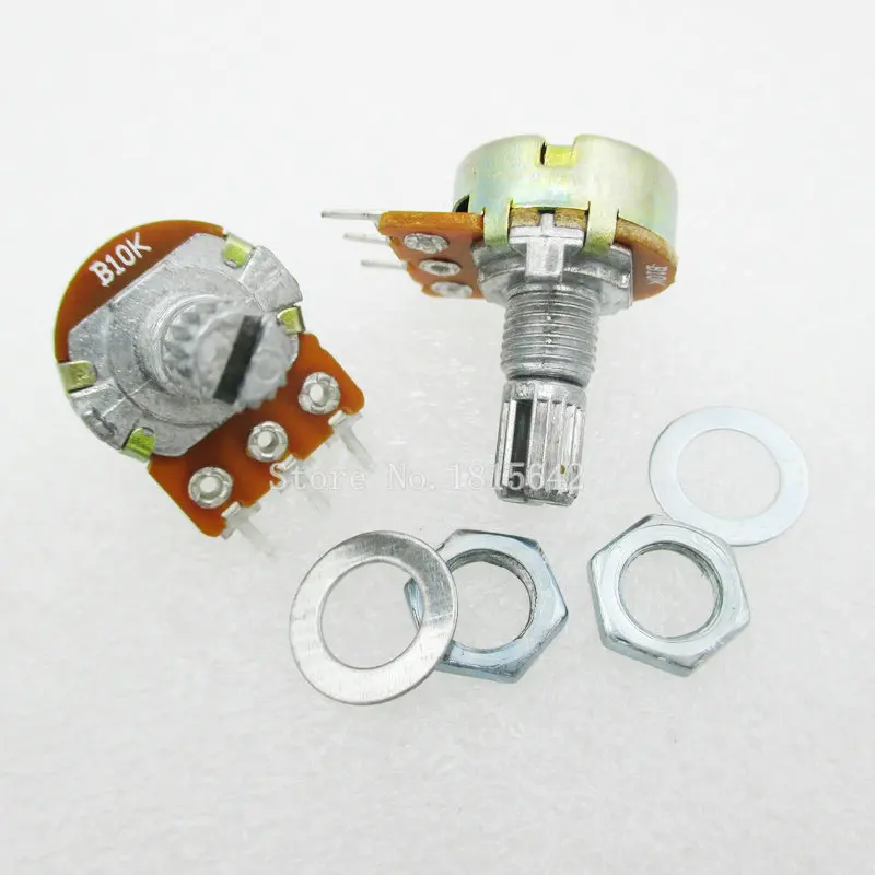 5PCS/LOT WH148 B10K Linear Potentiometer 15mm Shaft With Nuts And