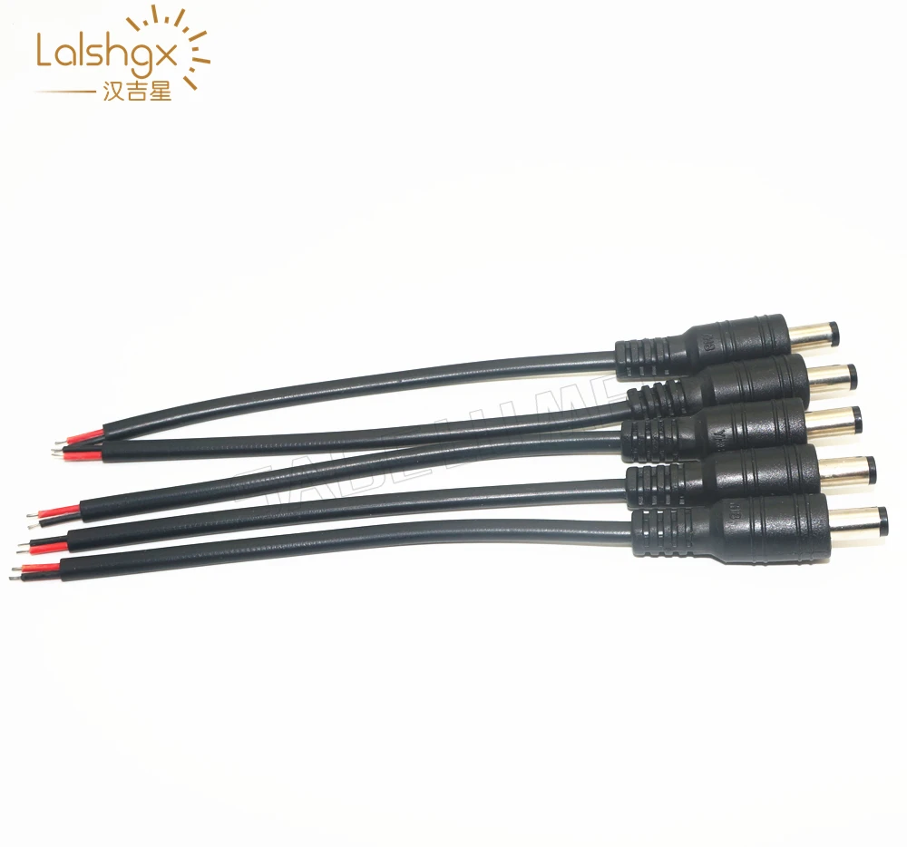 

100pcs/Pack Male or Female Cable 5.5x2.1mm Plug DC Connector Wire led DC plug For 3528 5050 LED Strip IR RF Remote Controller