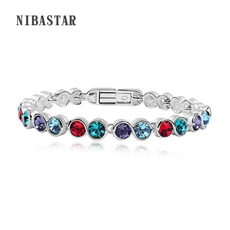 

Hot Sale Design High Quality Cooper Fashion charm Shiny Austria Crystal Bracelets & Bangles Women Accessories Wholesale