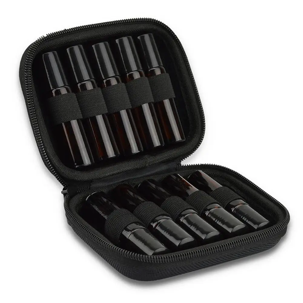 10 زجاجات زيت طبيعي حقيبة التخزين حمل المحمولة السفر حامل حالة 5 مللي/10 مللي/15 مللي الحقيبة المنظم Rangement سستة حقيبة