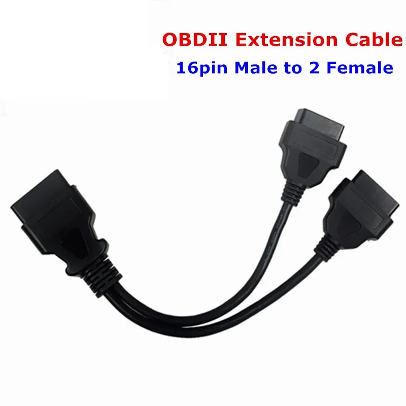 OBD2 16pin Male To Dual Female Cable