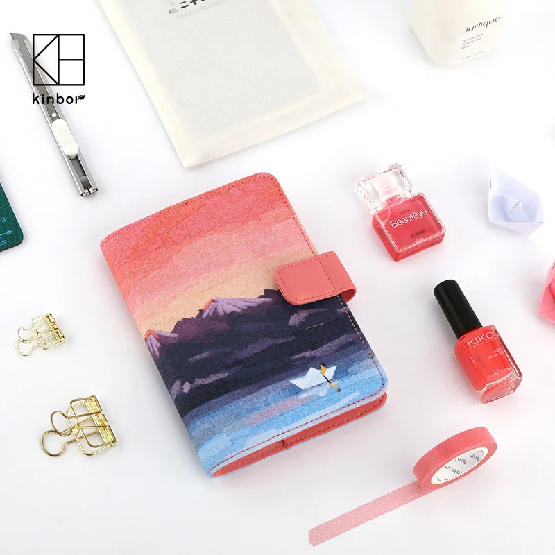 

Kinbor A6 Hand Book Dream Boat Carry Creative Schedule Notebook School Supplies Stationery 2017 Planner