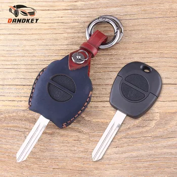 

DANDKEY 2 Buttons Genuine Leather Protector Key Case Fob For Nissan Micra Almera Primera X-Trail Replacement