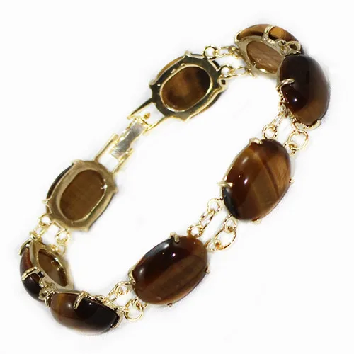 

fast Shipping 12X16MM Bead Yellow - Natural Tiger's stone Bracelet
