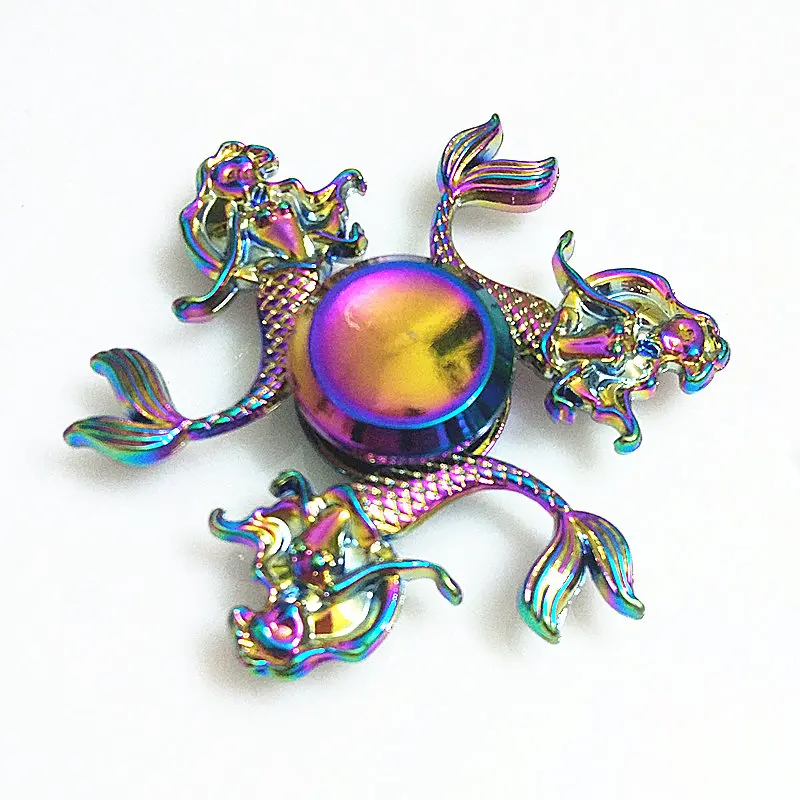 

043 high quality Fidget Spinner Metal Rainbow Dragon Hand Finger Spinners Autism ADHD Focus Anxiety Relief Stress